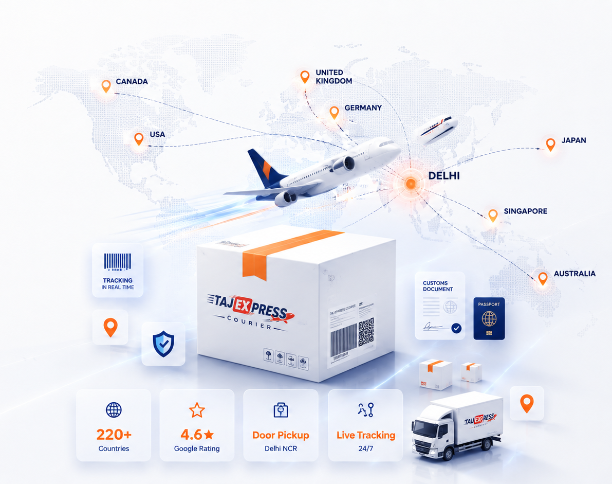 International parcel shipping from Delhi to destinations worldwide